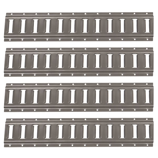 2' Horizontal E-Track- Gray Painted- 4-Pack
